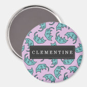 名の付いた平和的子猫パターン マグネット (正面/裏面)