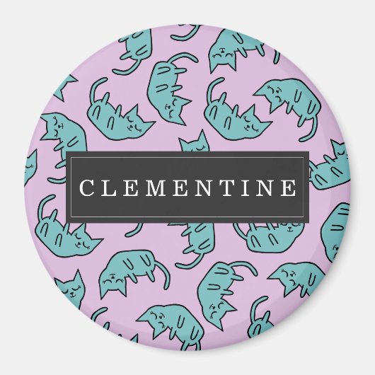 名の付いた平和的子猫パターン マグネット (正面)