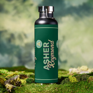 名の繰り返し モノグラムオングリーン ウォーターボトル