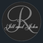 名の黒いステッカーと名字のイニシャルR ラウンドシール<br><div class="desc">名の黒いステッカーと名字のイニシャルR
赤いリボン賞の受け手!</div>