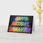 名の"サマンサ"のおもしろい"ハッピーバースデー" カード (黄色い花)