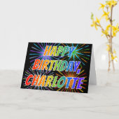 名の"シャーロット"のおもしろい"ハッピーバースデー" カード (黄色い花)