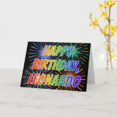 名の"レオナルド"のおもしろい"ハッピーバースデー" カード (黄色い花)