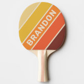 名はっきりしたストライプの付きレトロ 卓球ラケット (裏面)