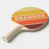 名はっきりしたストライプの付きレトロ 卓球ラケット (正面アングル)