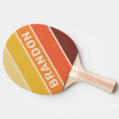 名はっきりしたストライプの付きレトロ 卓球ラケット (横)
