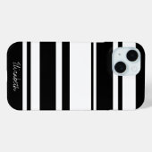 名はっきりした前が白黒のストライプパターン Case-Mate iPhoneケース (裏面 (横))