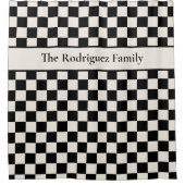 名はっきりした前のク市松模様にロークのパターン シャワーカーテン (正面)