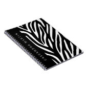 名はっきりした前のサファリテーマのゼブラ縞 ノートブック (右側)