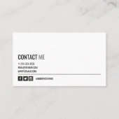 名はっきりした前のミニマモダンリスト 名刺 (裏面)