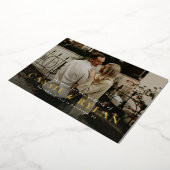 名はっきりした前シンプル1枚の写真に日付を保存 箔招待状 (回転した状態)