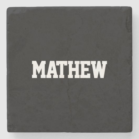 名はっきりした前（白黒） ストーンコースター (正面)