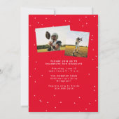 名はっきりした名シンプルスポーティな赤い写真卒業 招待状 (裏面)