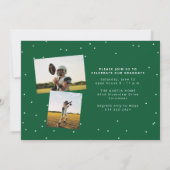 名はっきりした称卒業アスリート写真緑 招待状 (裏面)