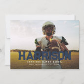 名はっきりした称大学院アスリートネイビー・ブルー・グラード 招待状 (正面)