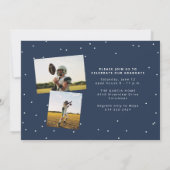 名はっきりした称大学院アスリートネイビー・ブルー・グラード 招待状 (裏面)