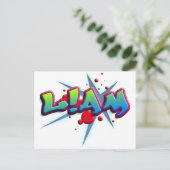 名はリアムで、i のところは ! ポストカード (スタンド正面)