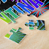 名は「VALENTINA」、おもしろいは「ハッピーバースデー」 ジグソーパズル (側面)