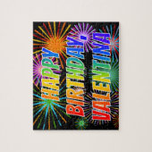 名は「VALENTINA」、おもしろいは「ハッピーバースデー」 ジグソーパズル (縦)