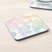 名よくはしゃぐ前付き水彩模様コースター コースター (左側)