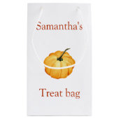 名を冠したカボチャの水色 スモールペーパーバッグ (裏面)