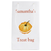 名を冠したカボチャの水色 スモールペーパーバッグ (正面)