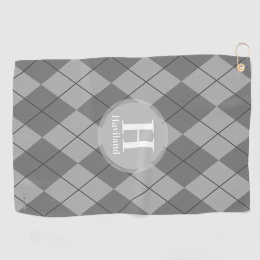 名アーガイル前とイニシャル付きゴルフタオル – HAMbyWG ゴルフタオル (横)