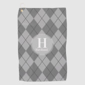 名アーガイル前とイニシャル付きゴルフタオル – HAMbyWG ゴルフタオル (正面)