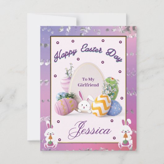 名エレガントパーソナライズされたハッピーイースター日Hoid シーズンカード (正面)