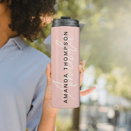 名エレガントパーソナライズされたモダン前モノグラム タンブラー