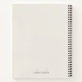 名エレガントパーソナライズされたモダン前モノグラム ノートブック (裏面)