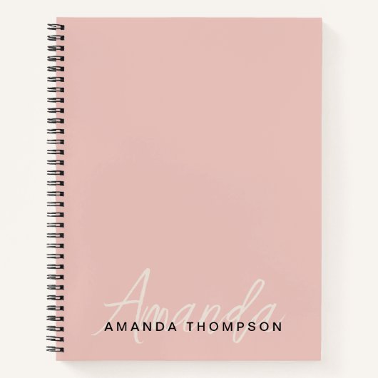 名エレガントパーソナライズされたモダン前モノグラム ノートブック (正面)