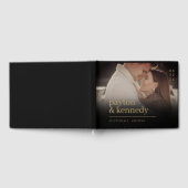 名エレガントパーソナライズされた前と写真結婚付 ゲストブック (全面)