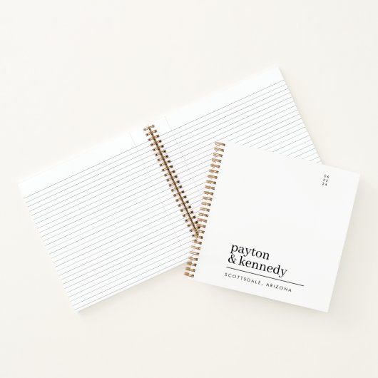 名エレガントパーソナライズされた前のイベント計結婚画 ノートブック (内部)