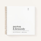 名エレガントパーソナライズされた前のイベント計結婚画 ノートブック (正面)