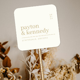 名エレガントパーソナライズされた前の計結婚画イベント スクエアシール