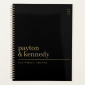 名エレガントパーソナライズされた前の計結婚画イベント プランナー手帳 (正面)