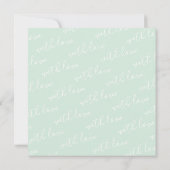 名エレガントパーソナライズされた名カスタムミントグリーン ノートカード (裏面)