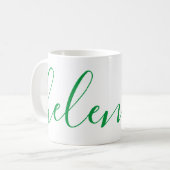 名エレガントパーソナライズされた名カスタムKelly Green Mag コーヒーマグカップ (正面左)