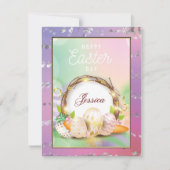 名エレガントパーソナライズされた名ハッピーイースター日 シーズンカード (正面)
