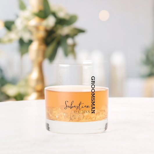 名エレガントパーソナライズされた結婚前者 ウイスキーグラス (インサイチュ (ウェディング))