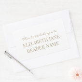 名エレガントパーソナライズされた金ゴールド蔵書票ラベル 長方形シール (封筒)