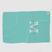 名エレガントミニマル名・モノグラムティール（緑がかった色）ゴルフタオル ゴルフタオル (横)