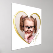 名エレガントミニマル金ゴールド付きハート写真 箔ポスター (レイダウン)