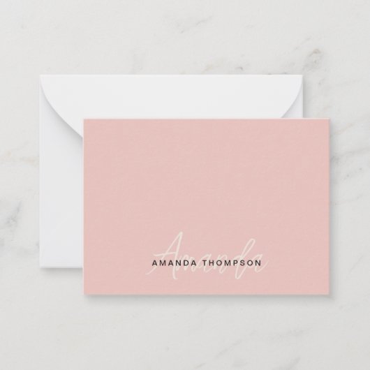 名エレガントモダンパーソナライズされた付きプロフェッショナル ノートカード (正面)