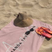 名エレガントモダン前のパーソナライズされたモノグラム ビーチタオル