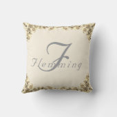 名エレガントモノグラムの前バラ装飾用クッション クッション (裏面)