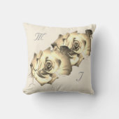 名エレガントモノグラムの前バラ装飾用クッション クッション (正面)
