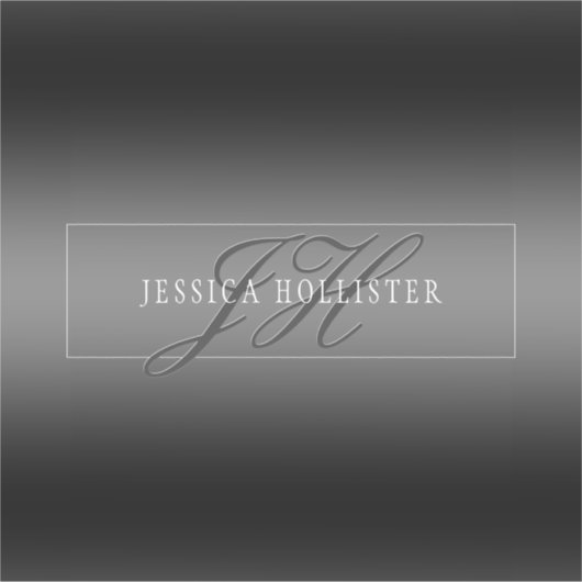 名エレガント前とモノグラムのイニシャル |黒とグレー シール (正面)