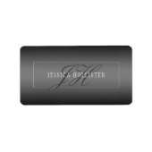 名エレガント前とモノグラムのイニシャル |黒とグレー ラベル (正面)